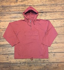Vintage French Fisherman Smock by Tresors Des Oceans Size L Red Cotton Workwear