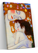 GUSTAV KLIMT MOTHER AND CHILD CANVAS PICTURE PRINT FRAMED WALL ART