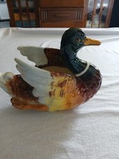 Massier French Ceramic Ornamental Duck,  Vallauris France Antique Planter 19th C