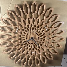 flower Wall Clock Wood 40cm X