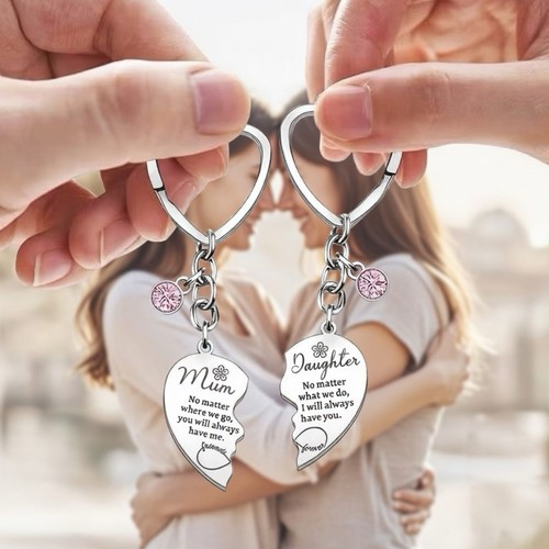 2pcs mother daughter heart - 2pcs,