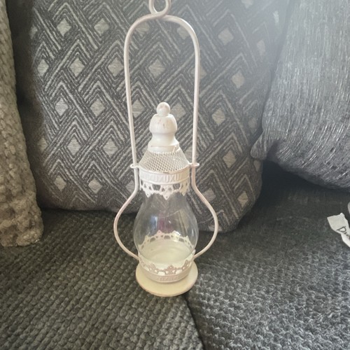 Pink metal lantern - lantern, candle