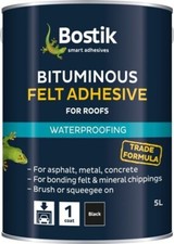 2 x BOSTIK FELTFIX BITUMINOUS ROOF FELT ADHESIVE BLACK 5LTR Free Delivery