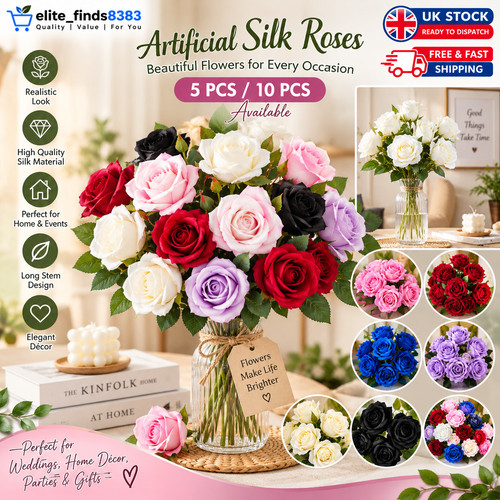 Artificial silk roses - silk, long