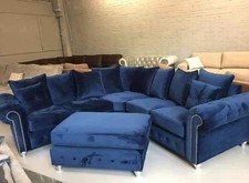 Elegant Corner Blue Sofa