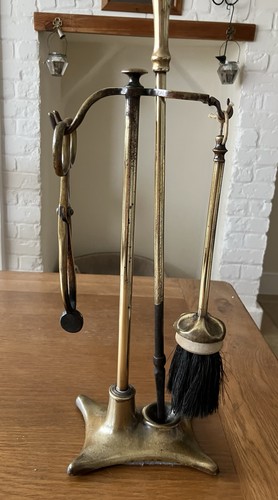 Brass fireside companion set - fireside,
