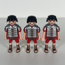 Playmobil 3x Roman Soldiers Figures Bundle, History Rome Great Condition