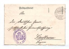 Field Post Letter Motor Car Column D K Bavarian 10 Infantry Division WWI
