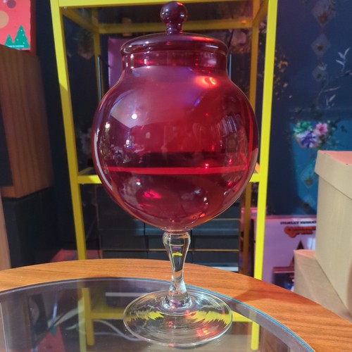 Vintage 60s red empoli glass - vintage,