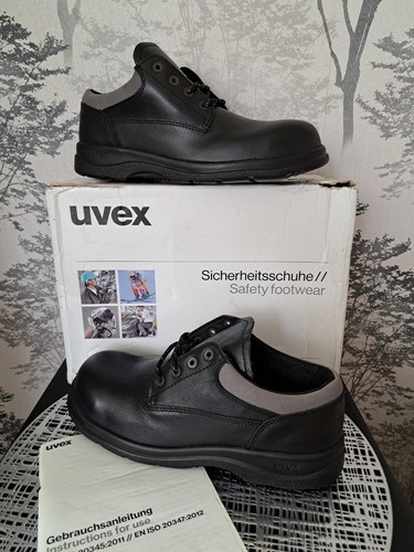 Uvex mens black leather upper - black,