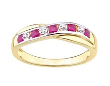 9ct Yellow Gold on Silver Ruby