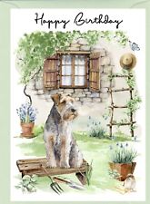 Wire Fox Terrier Dog (4"x 6") Birthday Card - blank inside - by Starprint