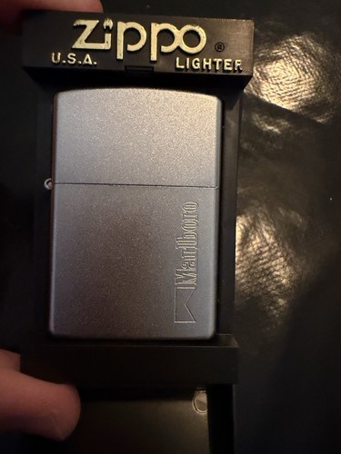 Marlboro brushed chrome - chrome, zippo
