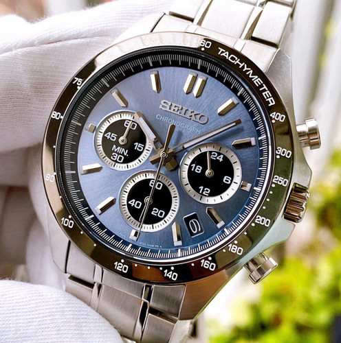 Seiko chronograph blue - blue, dial