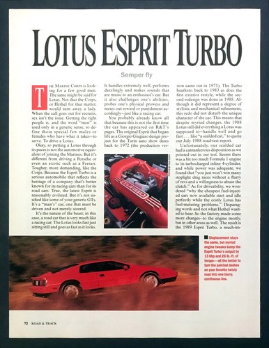 1989 lotus esprit turbo coupe - 1989,
