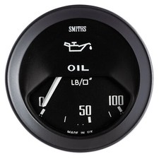 Smiths Classic Oil Pressure Gauge Electrical - Black Dial Face / Black Bezel