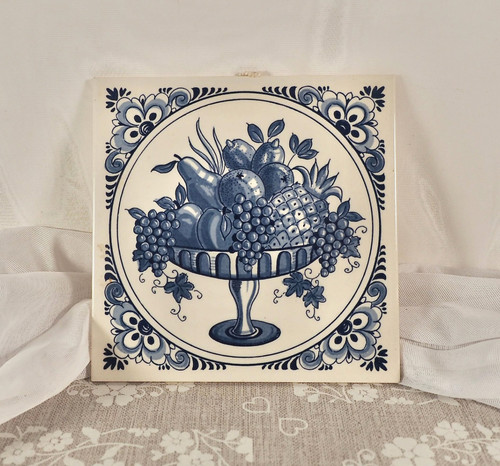 Vintage delft floral wall - vintage,