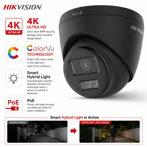 Hikvision colorvu 8mp ip - hikvision, 4k