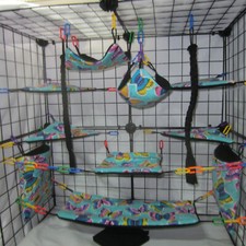 17 pc Sugar Glider Cage Set - Butterfly - Rat Cage Set, bedding accessories
