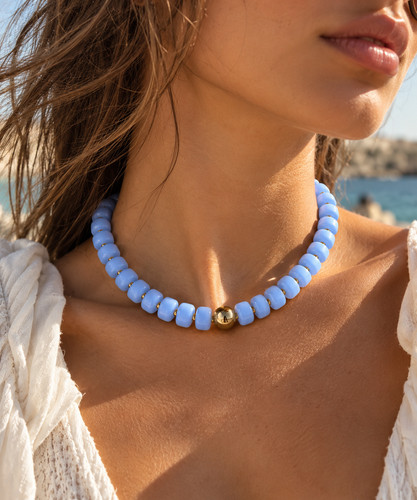 Sky glow light blue - glow, beaded