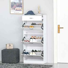 HOMCOM High Gloss Shoe Cabinet