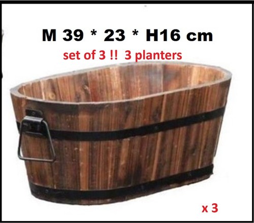 Set oval burnt wood - of,