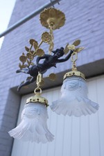 Vintage spelter bronze lady