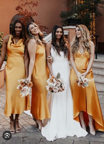 Yellow slip bridesmaid - yellow,