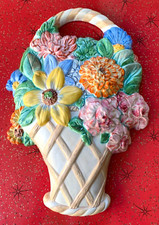 Beswick art deco wall plaque vintage basket flowers