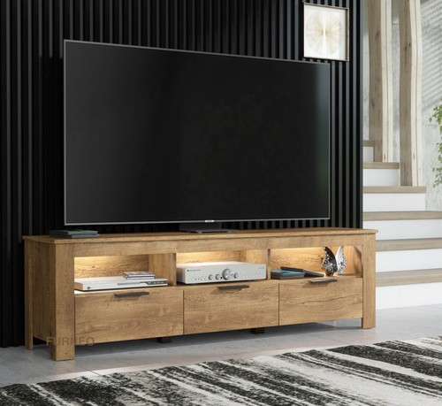 Stand dark oak effect 170cm - dark,