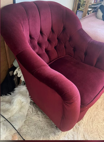 Velvet burgundy armchair art