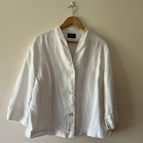 White 100 linen oska jacket - linen,