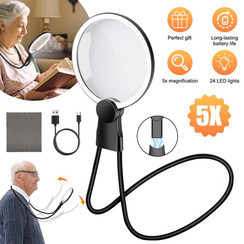 Hands free magnifying glass - 5x,