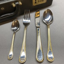 SBS Solingen Bestecke Gold Plated Cutlery Set Brand new in Case 12 place setting