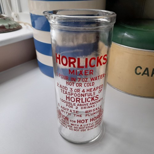 Vintage glass horlicks drinks - horlicks,