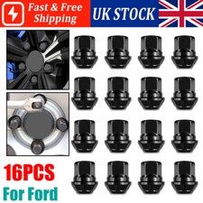 16 PCS Black Alloy Wheel Nuts FOR FORD FOCUS M12 x 1.5 19mm Bolt Lug Stud UK