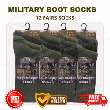12 Pairs Mens Army Military Patrol Combat Swat Boot Chunky Hiking Socks Thermal