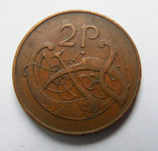 1971 Irish Two Pence Coin Old Ireland 2p Vintage Original First Year Issued