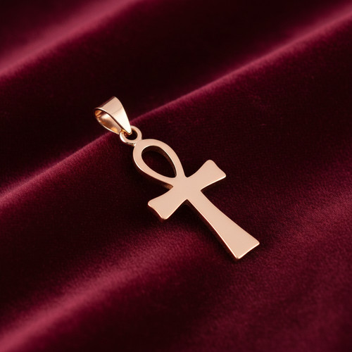 18ct gold ankh cross - gold, pendant