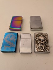 Zippo USA 5X lighter Bundle cross two-tone dragon skull used