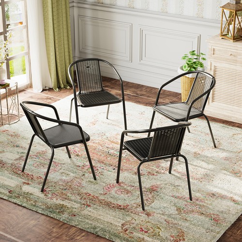 4pcs black garden stacking - black,
