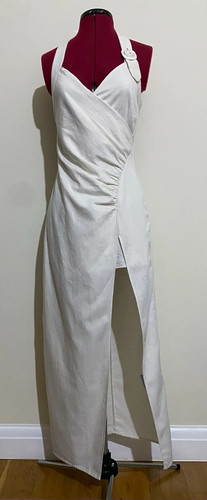Zara ecru draped - draped, dress