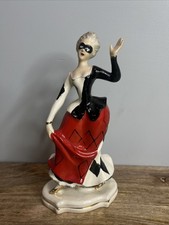 Rare Vintage 1950's Ceramic Masquerade Harlequin / Jester Dancer Figurine