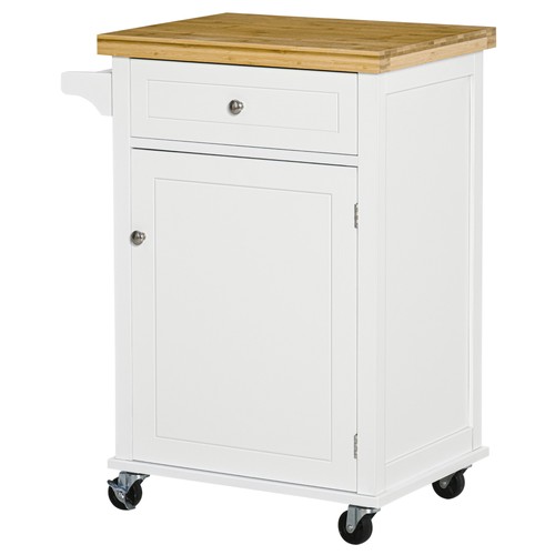 Homcom rolling kitchen cart - rolling,