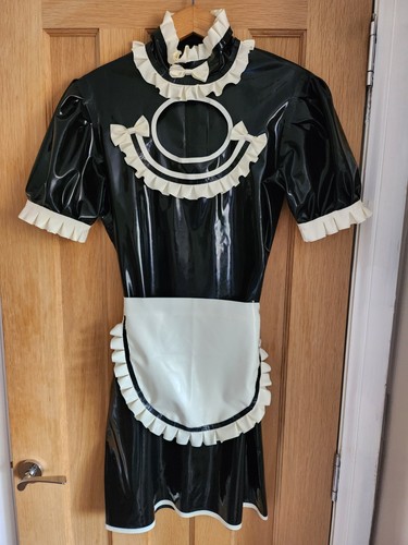 New latex rubber maid dress - rubber,