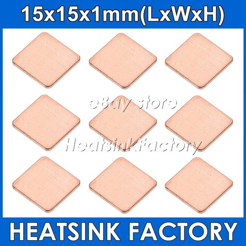 Copper 15x15x1mm shim heatsink - copper,