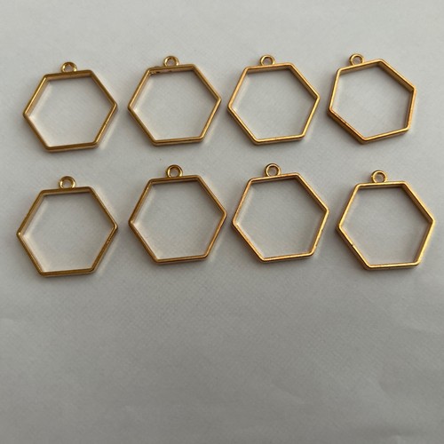 Pcs hexagon pendant blank - 8,