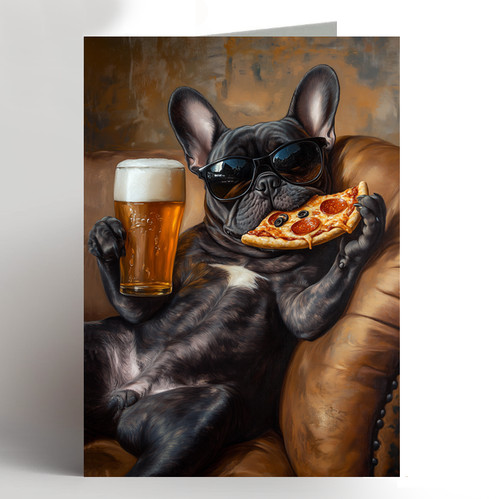 French bulldog birthday card - bulldog,