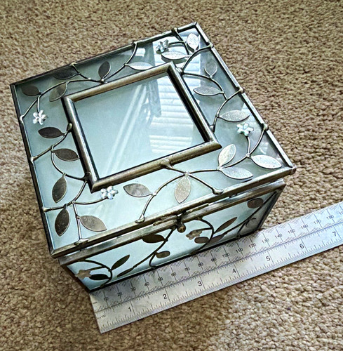 Mirrored glass jewellery - glass, box