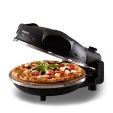 Fast Cooking Pizza Oven, Ariete Mini 1200W w/ Non-Stick Refractory Stone, Black